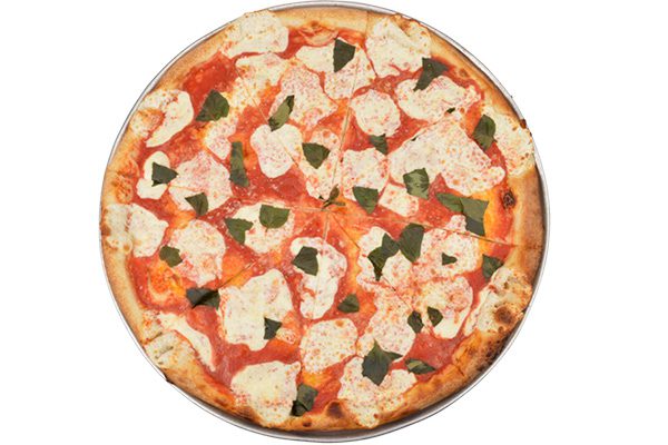 The DeMarco of Brooklyn pizza with DOP San Marzano tomatoes, fresh mozzarella, basil, Pecorino Romano and extra virgin olive oil. Andolini’s Pizzeria, Tulsa.