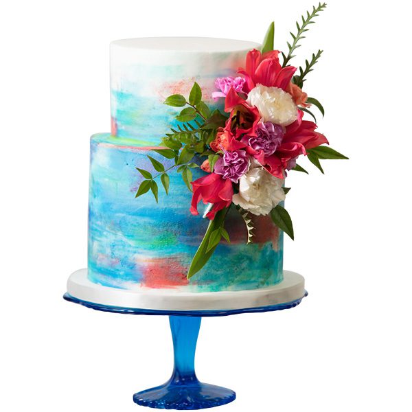 Floral painted cake. Amy Cakes, Norman. Photo by Brent Fuchs