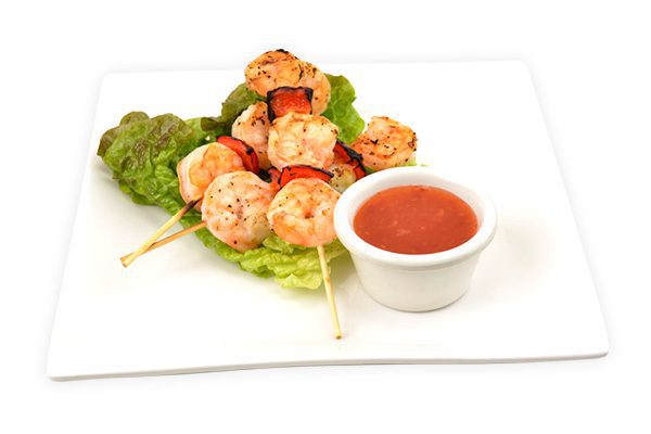 Shrimp skewers with a sweet chili sauce. KEO, Tulsa