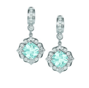 Charles Krypell 18KWG Diamond Aqua Earrings, $6,800, Bruce G. Weber Precious Jewels