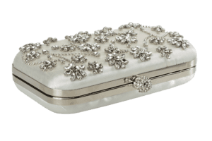 Crystal floral clutch, $59.99, David’s Bridal