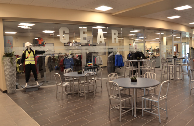 A cafeteria serving healthy food was incorporated into Melton’s new facilities. Photo by Dan Morgan.