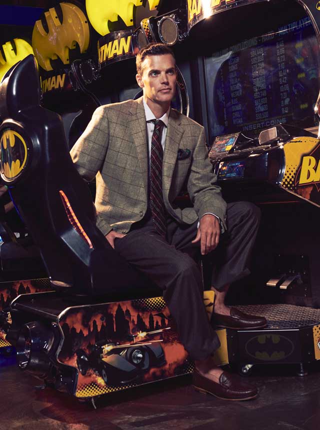 Samuelsohn sport coat, $1200; Samuelsohn trousers, $325; Robert Talbott estate dress shirt, $268; JZ tie, $125; JZ pocket square, $50; Jackson Payne loafer, $300, all from Travers Mahan.