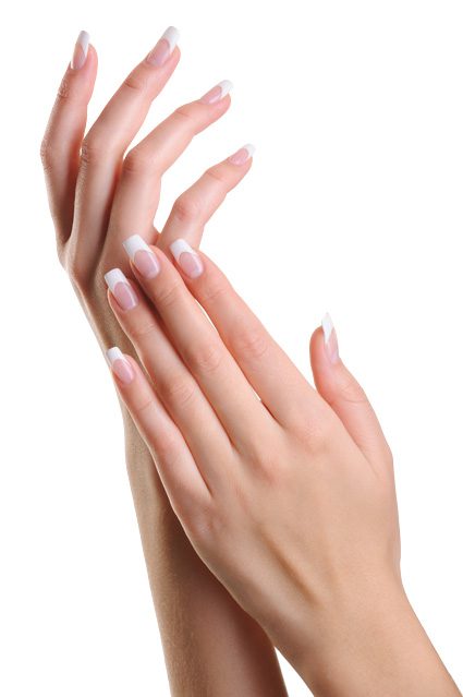 Nails: a clean French manicure